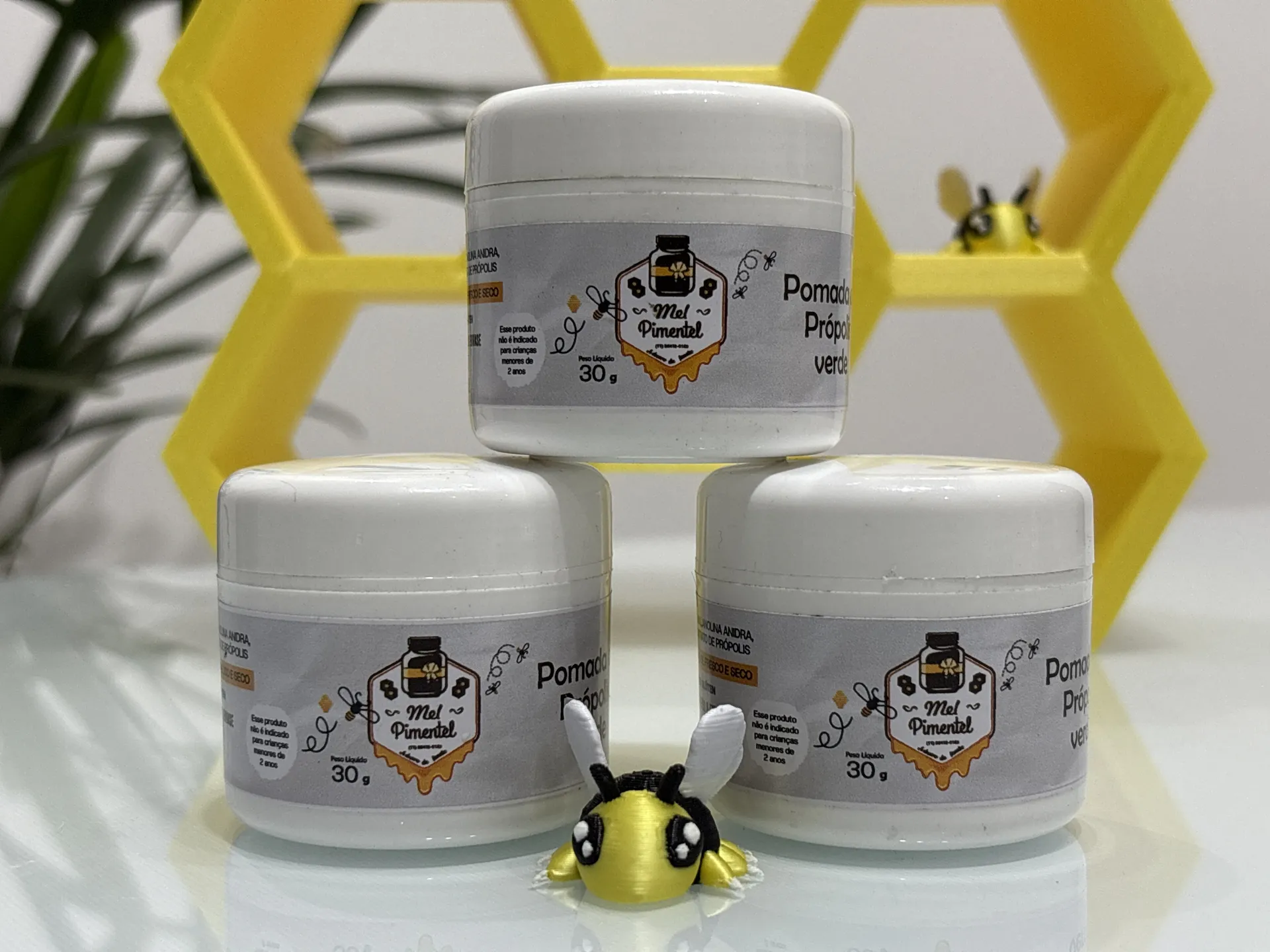 Pomada Própolis Verde Pote 30g Apiário Mel Pimentel